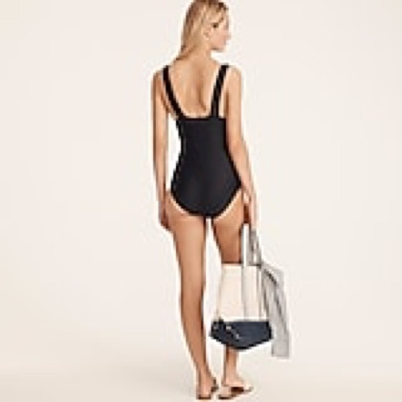 J. Crew Long Ruched V Neck Swimsuit - Picture 2 of 6